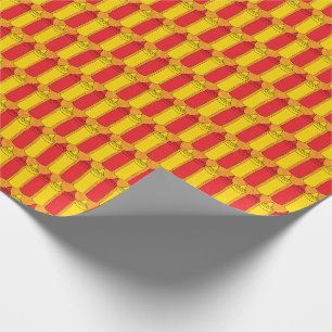 Papier Cadeau Bouteilles classiques de condiment de moutarde et