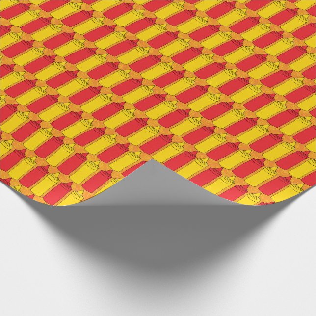 Papier Cadeau Bouteilles classiques de condiment de moutarde et (Coin)