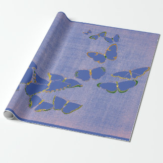 PAPIER CADEAU BOUTEILLES DE PAPIER EN BLEU