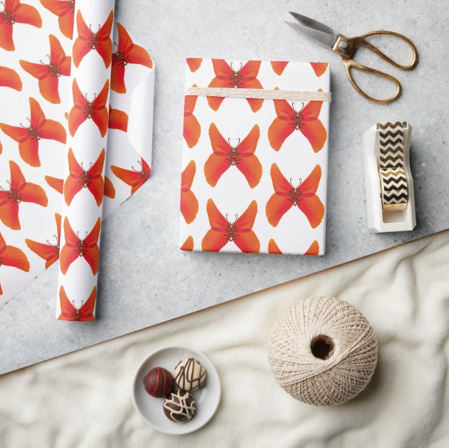 Papier Cadeau Bouteilles de Poppy Rouge orange avec votre nom (Artisanat)