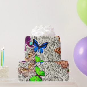 Papier Cadeau BOUTEILLES EN Papier À BROCHER ET LACE ANTIQUE