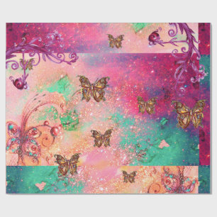 PAPIER CADEAU BOUTEILLES EN ROSE SPARKLES-MAGIQUE PLANTE BOUTTER