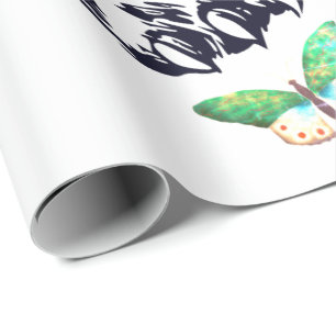 PAPIER CADEAU BOUTEILLES ET COEUR DE PAPIER EN PAPIER