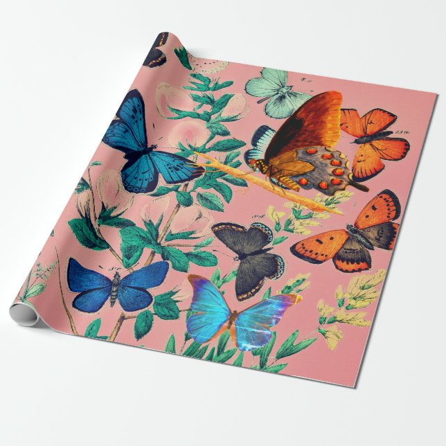 PAPIER CADEAU BOUTEILLES PAPIER ROSE (Déroulé)