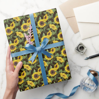 Papier Cadeau Boutique de tournesols fleuris exotiques