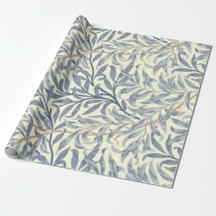 Papier Cadeau Bouton bleu saule (par William Morris)