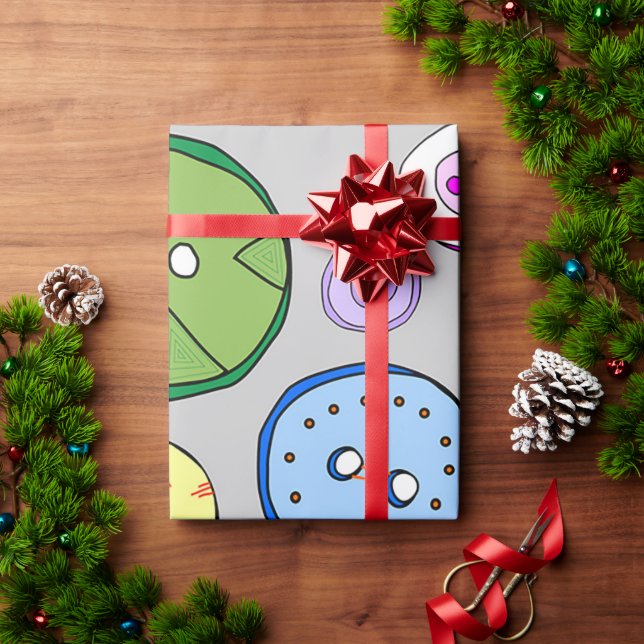 Papier Cadeau Boutons colorés (Cadeau de vacances)