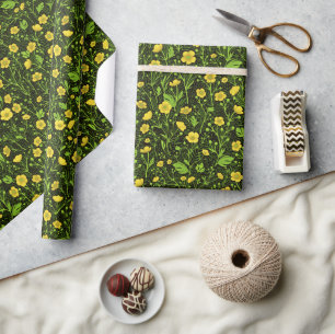 Papier Cadeau Boutons sur noir
