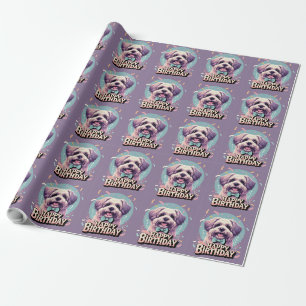 Papier Cadeau Bouvier des Flandres Chien coloré