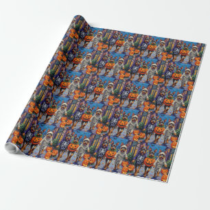 Papier Cadeau Bouvier des Flandres demande des friandises Hallow