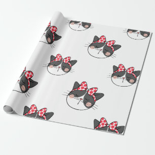 Papier Cadeau Bow de chat rougissant