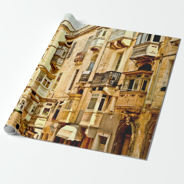 Papier Cadeau Bow fenêtres en Maltamalta, fenêtre, antique, arch (Déroulé)