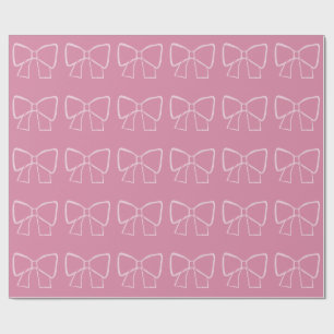 Papier Cadeau Bow rose minimaliste