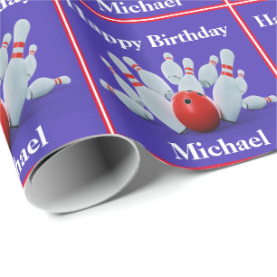 Papier Cadeau Bowling cadeau d'anniversaire personnalisé