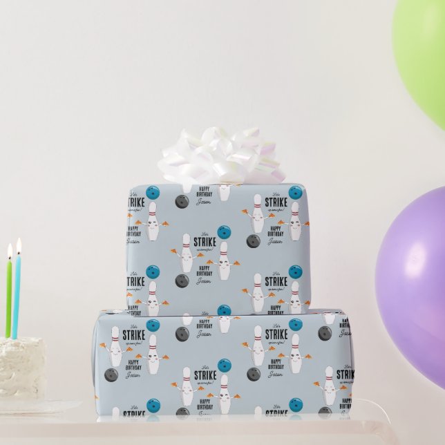 Papier Cadeau Bowling Pizza Grève Un Anniversaire de enfant Amus (Cadeaux de fête)