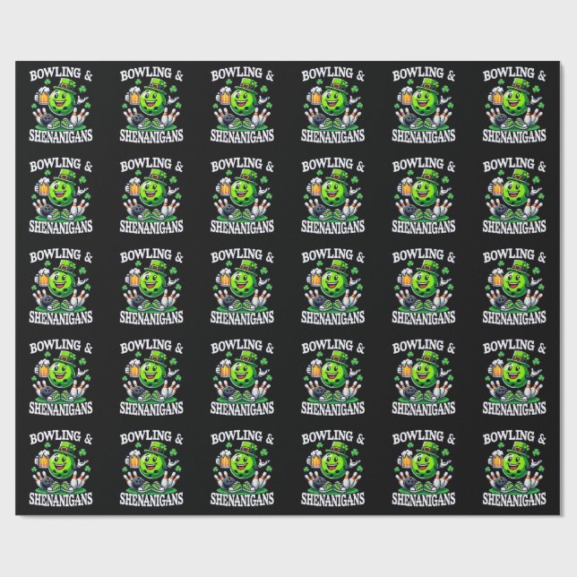 Papier Cadeau Bowling St Patrick's Day Shenanigans (Plat)