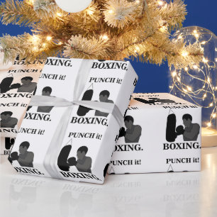 Papier Cadeau Boxe Sport Frappez Fort
