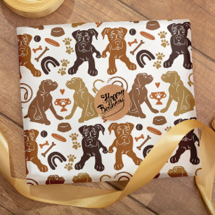 Papier Cadeau Boxer chien silhouette sans couture motif