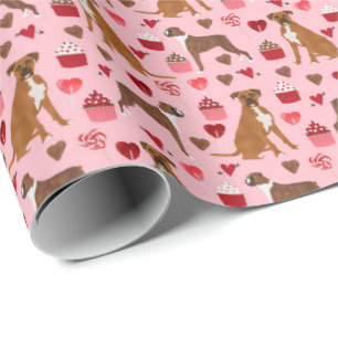 Papier Cadeau Boxer Chien Valentines Cadeau Envelopper