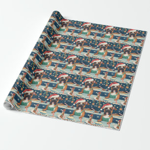 Papier Cadeau Boxer Gîtes : Noël festif