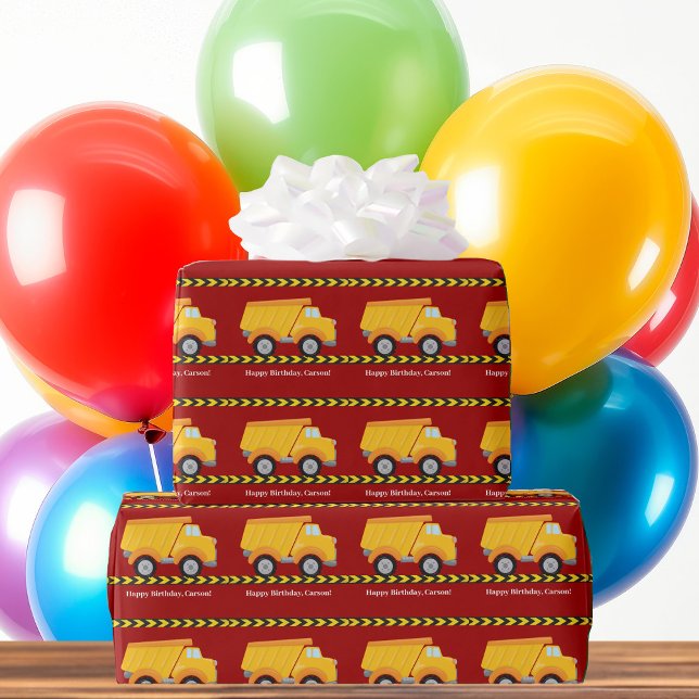 Papier Cadeau Boys personnalisables Anniversaire Camion de vidag (Créateur téléchargé)