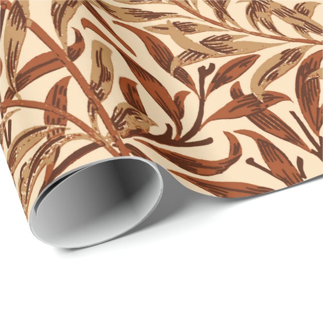 Papier Cadeau Branche, brun et beige de saule de William Morris (Coin rond)