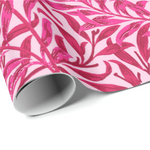 Papier Cadeau Branche de saule de William Morris, rose de
