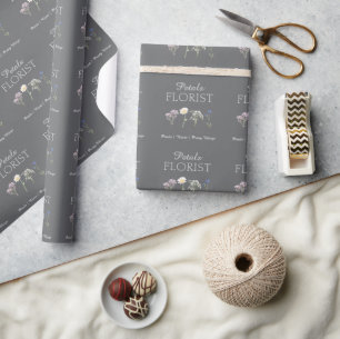 Papier Cadeau Branding de Fleuriste de Boutique Moderne