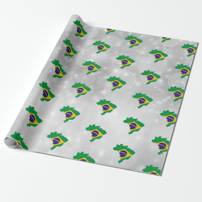 Papier Cadeau Brésil Brésil Drapeau Papier d'enveloppement de la (Déroulé)