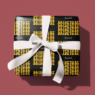 Papier Cadeau Bride pour être Gold Parties scintillant Texte ave