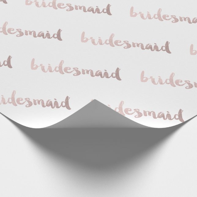 Papier Cadeau bridesmaid en or rose moderne (Coin)