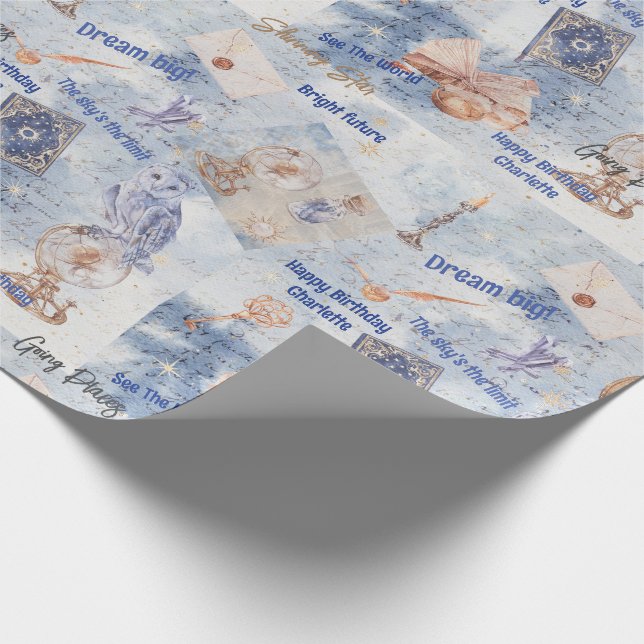 Papier Cadeau Bright Future Mystical Birthday Ado Ajouter un nom (Coin)