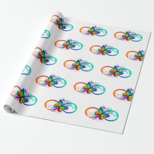 Papier Cadeau Bright infinity with rainbow butterfly