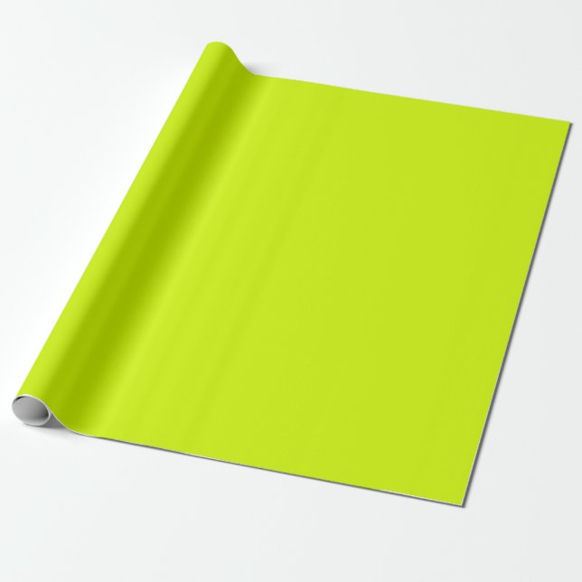 Papier Cadeau Bright Neon Jaune Vert Chartreuse Couleur Solide (Déroulé)