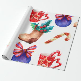 Papier Cadeau Bright, sans soudure motif de bonbons du Nouvel An