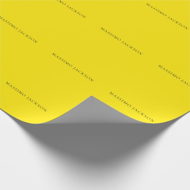 Papier Cadeau Bright Yellow Minimalist Plain Modern Aesthetic (Coin)