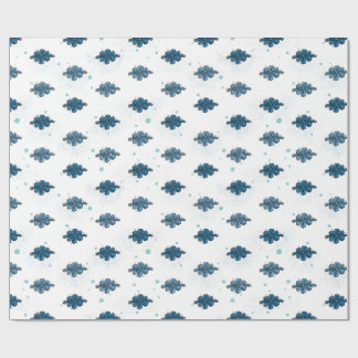 Papier cadeau brillant à motif de nœuds bleu marin