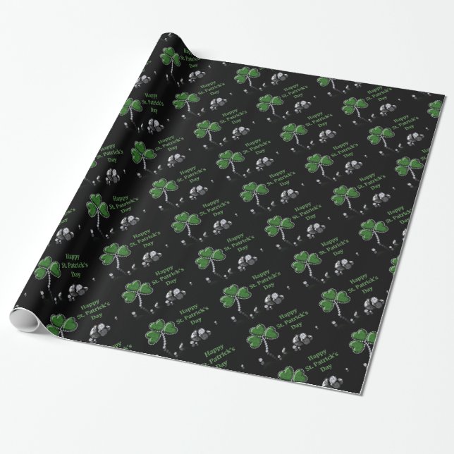 Papier Cadeau Brilliant Happy St. Patrick's Day Diamonds (Déroulé)