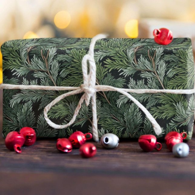 Papier Cadeau Brindilles vertes congelées (Créateur téléchargé)