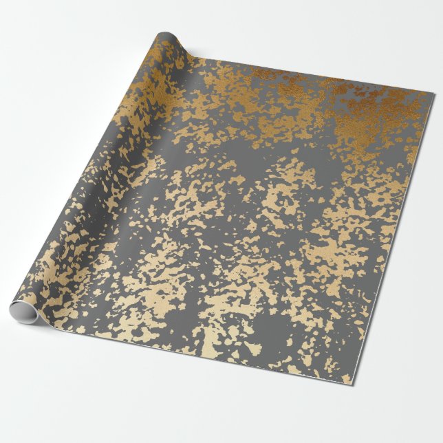 Papier Cadeau brique élégante fausse or et bracelet gris (Déroulé)