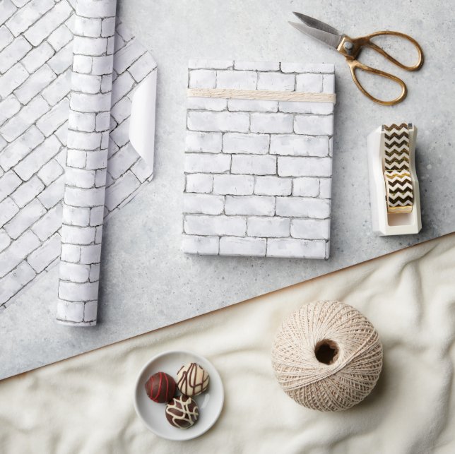 Papier Cadeau Briques Blanches (Artisanat)