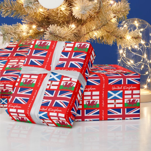 Papier Cadeau British Flag, Union Jack & Royaume-Uni /sports  (Vacances)