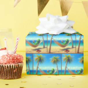 Papier Cadeau Brochure verte dans un hamac