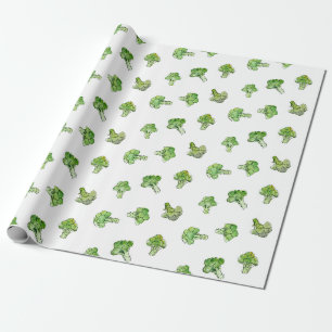 Papier Cadeau Brocoli - dispersé - ouvrez-vous