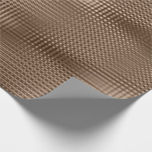 Papier Cadeau Bronze Beige Métallurgique Grill Stripes Lux Fin