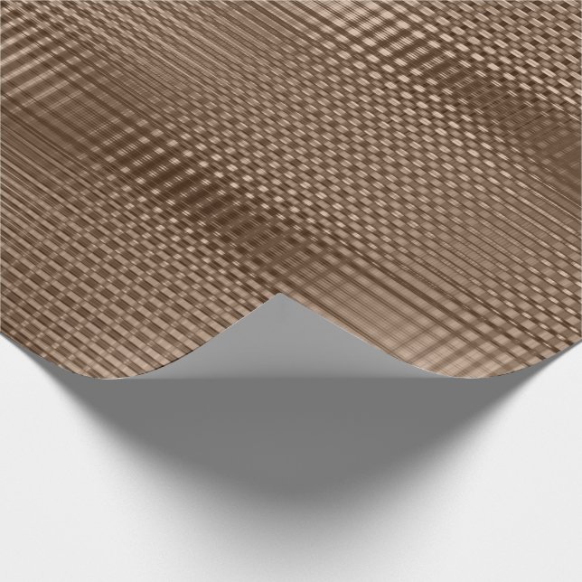 Papier Cadeau Bronze Beige Métallurgique Grill Stripes Lux Fin (Coin)