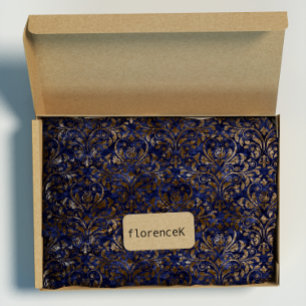 Papier Cadeau Bronze bleu de marine de velours écrasé par