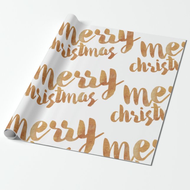 Papier Cadeau Bronze Calligraphie Joyeux Noël (Déroulé)