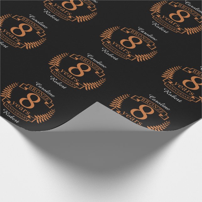 Papier Cadeau Bronze huitième anniversaire mariage 8 ans (Coin)