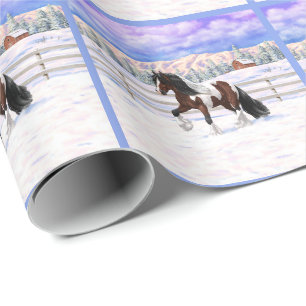 Papier Cadeau Brown Bay Gypsy Vanner Draft Horse